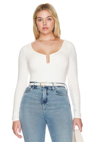 Good American + Good Touch Ring Ruched Bodysuit