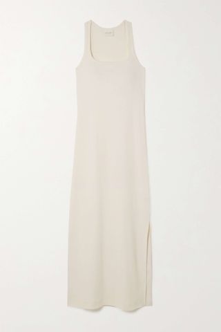 Ninety Percent + + Net Sustain Ftan Ribbed Stretch-Organic Cotton Midi Dress