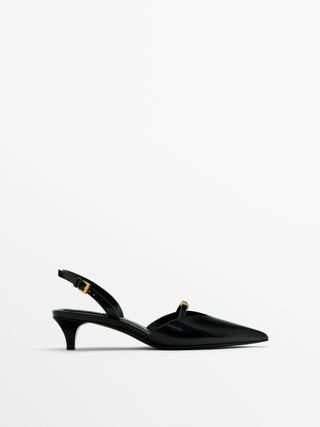 Massimo Dutti + Slingback Shoes with Decorative Metal Detail