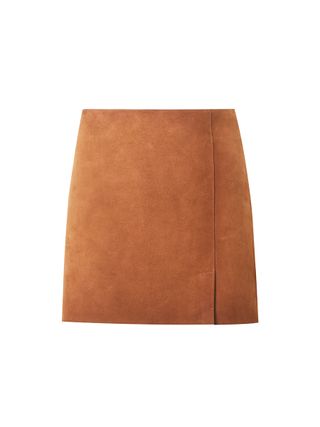 Mango + Split Leather Miniskirt