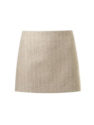 Mango + Pinstripe Wool Skirt