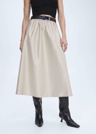 Mango + Midi Satin Skirt