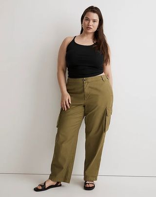 Madewell + Plus Garment-Dyed Low-Slung Straight Cargo Pants