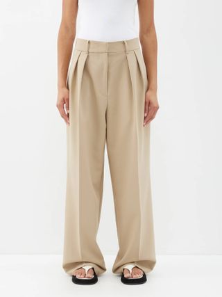 The Frankie Shop + Corrin Pleated Wide-Leg Trousers