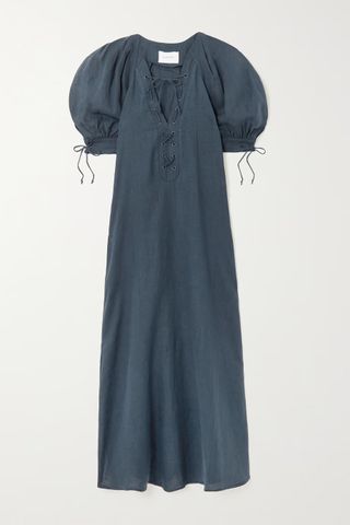 Sleeper + + Net Sustain Garden Linen Midi Dress