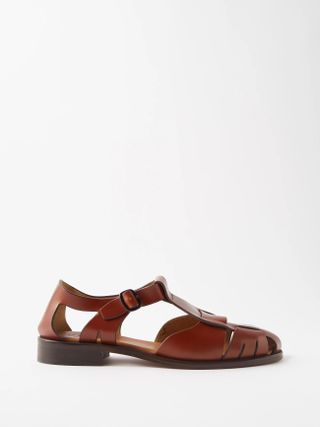 Hereu + Pesca Cutout Leather Sandals