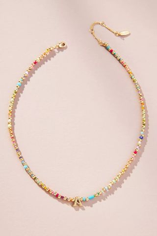 By Anthropologie + Monogram Beaded Necklace