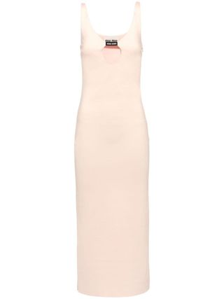 Miu Miu + Stretch-Jersey Keyhole-Neck Dress