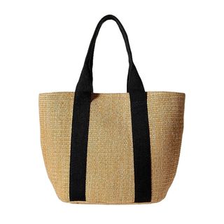 The Drop + Tracy Large Canvas Detail Straw Tote
