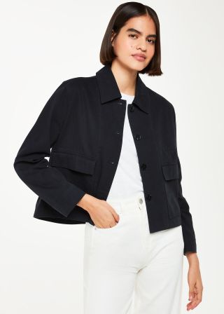 Whistles + Marie Casual Jacket in Washed Black