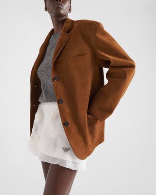 Prada + Embroidered Miniskirt