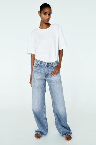 TRF + Mid-Rise Loose Fit Jeans