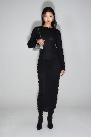 H&M + Overlock-Detail Rib-Knit Dress