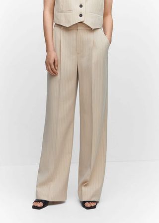 Mango + Chalk-Stripe Pants