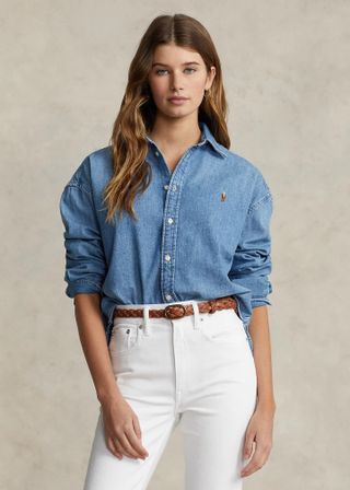 Polo Ralph Lauren + Wide Cropped Denim Shirt