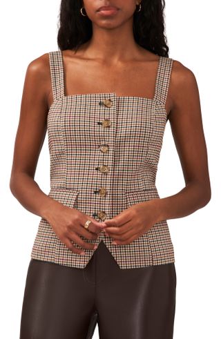 Halogen + Check Bustier Vest