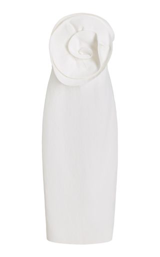 Mara Hoffman + Maia Floral-Appliquéd Cotton-Linen Midi Dress