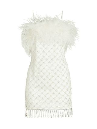 Rebecca Vallance + Bridal Chantal Feathered Embellished Minidress