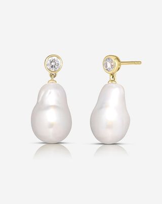 Ring Concierge + Organic Pearl + Diamond Earrings