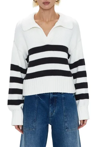 Pistola + Arlo Stripe Cotton Polo Sweater