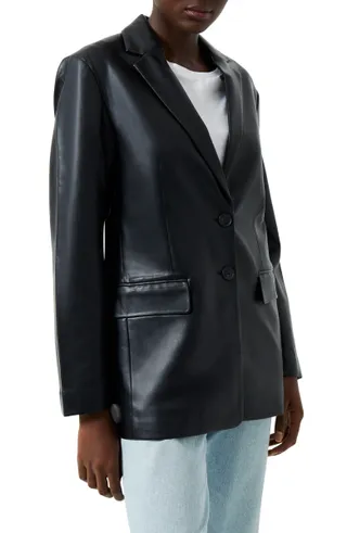 French Connection + Crolenda Faux Leather Blazer