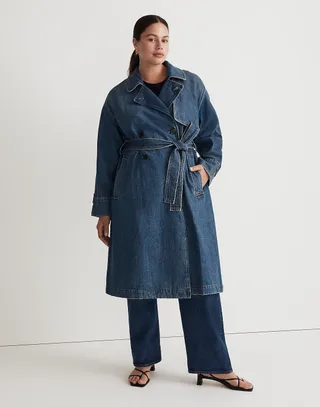 Madewell + Oversized Denim Trench Coat in Rensberry Wash