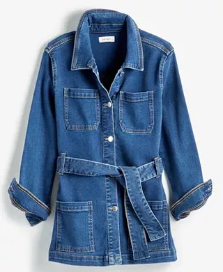 On 34th + Women's Belted Denim Wrap Jacket, Created for Macy's