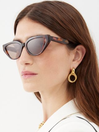Fendi Eyewear + Cat-Eye Acetate Sunglasses