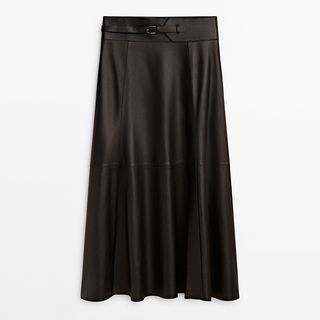 Massimo Dutti + Leather Skirt