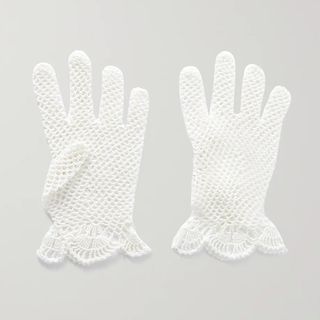 The Row + Scalloped Crocheted Cotton Gloves