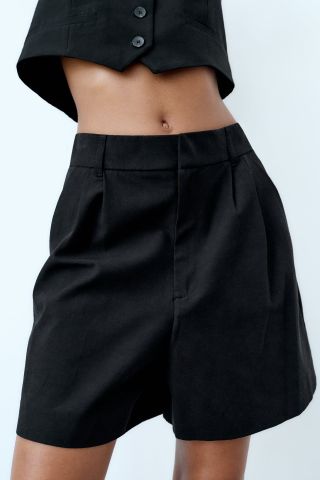 Zara + Linen Blend Shorts