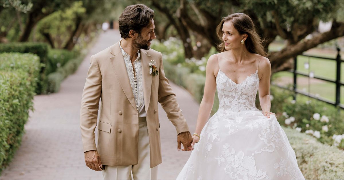 The Bride Wore Monique Lhuillier for Her Moroccan Wedding | Who What Wear