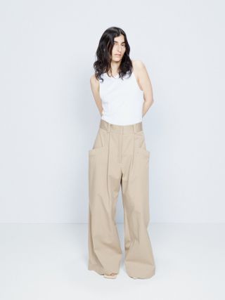 Raey + Side Pocket Organic-Cotton Wide-Leg Trousers