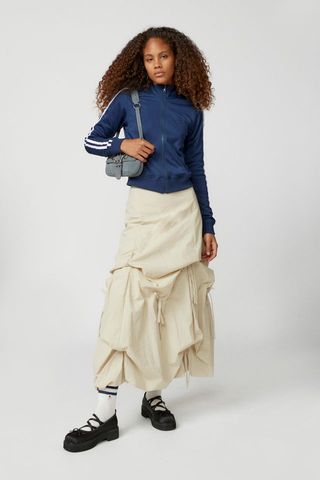 Urban Outfitters + Uo Fiona Ruched Maxi Skirt