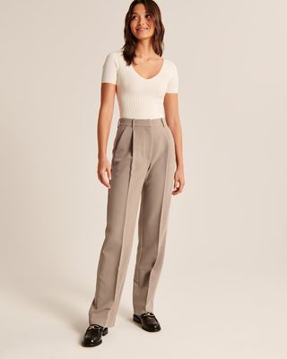 Abercrombie & Fitch + Tailored Relaxed Straight Pant