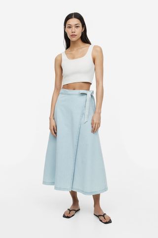 H&M + Denim Wrap Skirt
