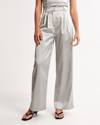 Abercrombie & Fitch + Sloane Tailored Satin Sculpt Pant