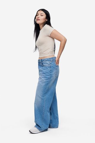 H&M + Curvy Fit Wide Regular Jeans