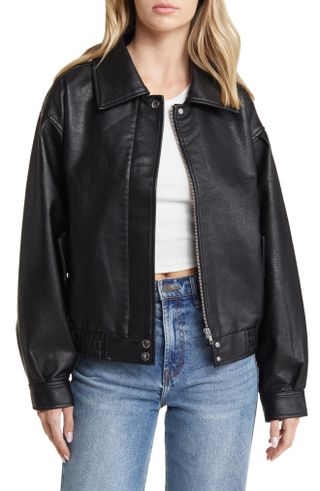 BP + Oversize Faux Leather Jacket