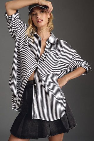 Maeve + The Bennet Buttondown Shirt: Striped Edition