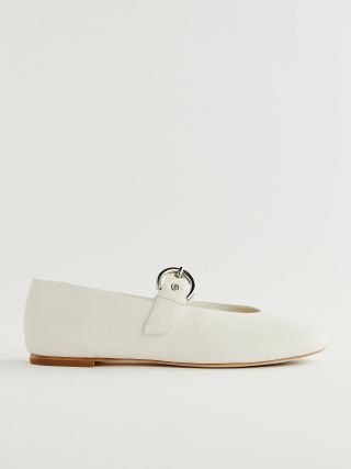The Reformation + Bethany Ballet Flat in White