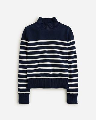 J.Crew + New heritage Rollneck™ sweater in stripe