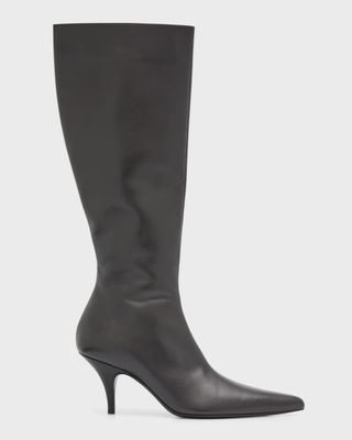 The Row + Sling Leather Stiletto Mid Boots