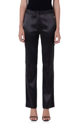 Endless Rose + Mid Rise Flared Satin Trousers