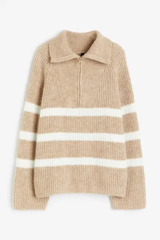 H&M + Oversized Half-Zip Sweater
