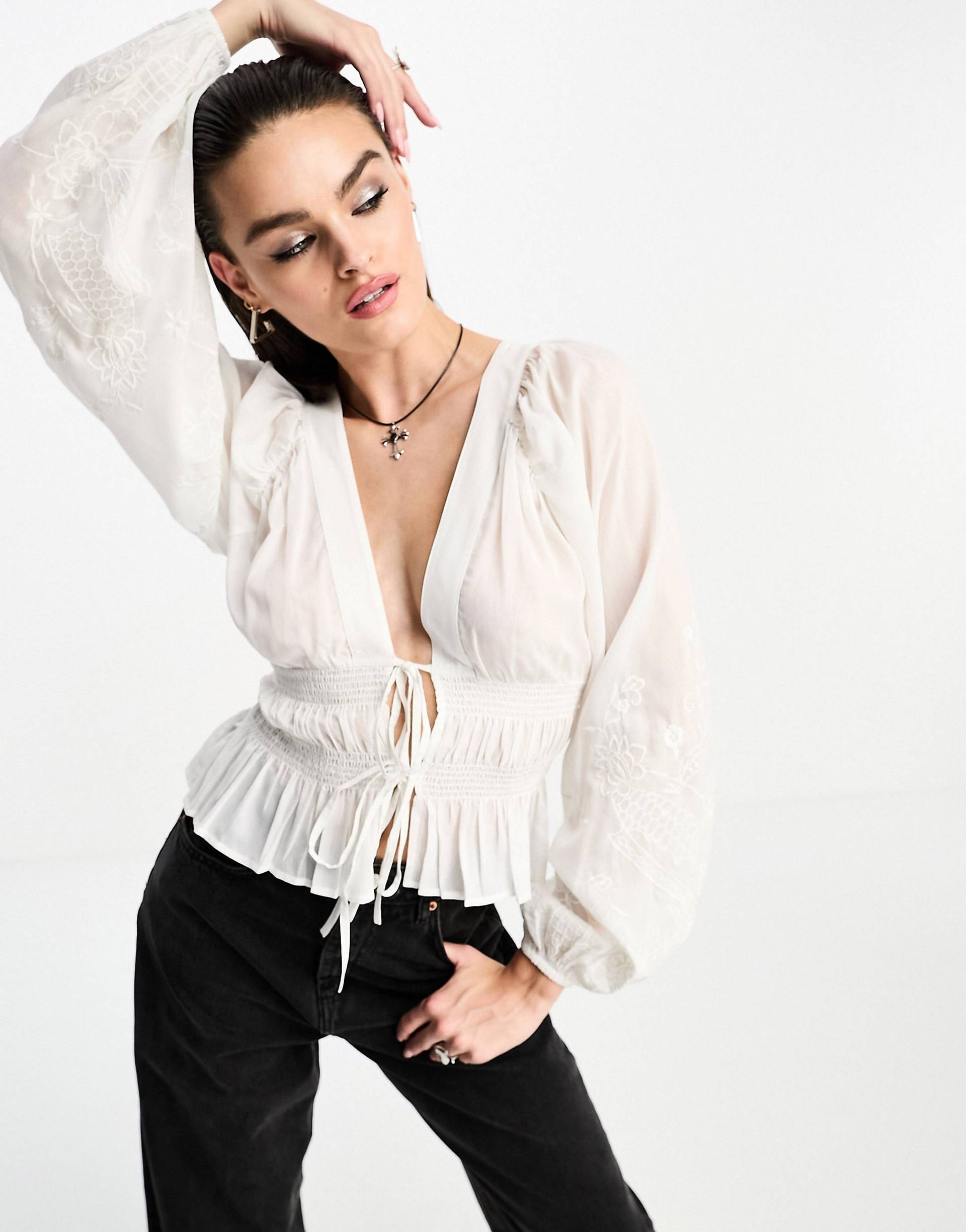 The Perfect Tie Front Thermal Top