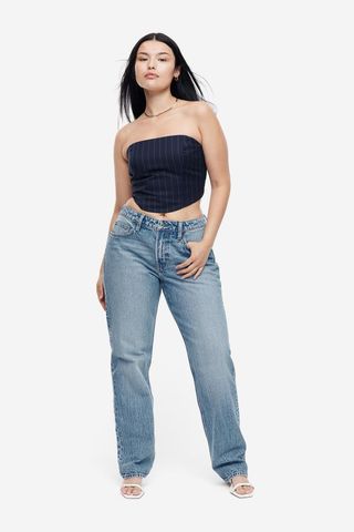 H&M + Curvy Fit Straight Regular Jeans