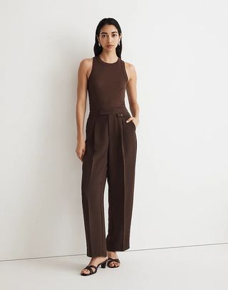 Madewell + The Rosedale High-Rise Straight Pant in Crepe
