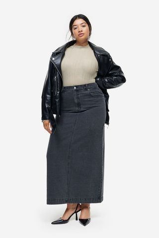 H&M + Long Denim Skirt
