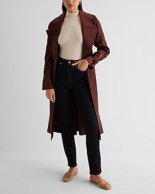 Express + Satin Belted Trench Coat
